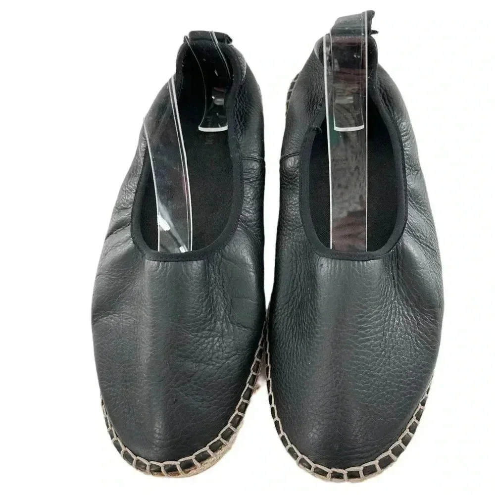 Cole Haan Grand OS womens flats size 8.5 black leather flatform Espadrilles